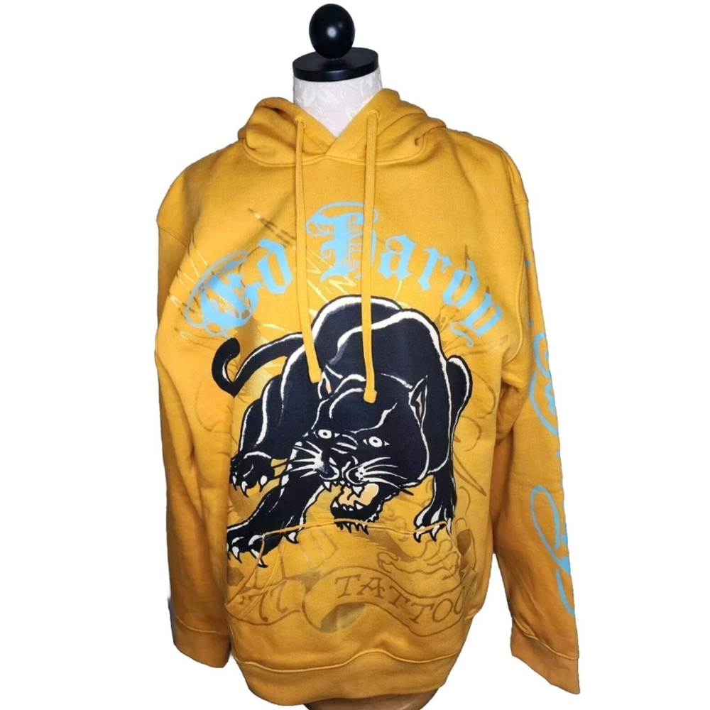 Ed Hardy Hoodie Hooded Sweatshirt Size Large Y2K Retro